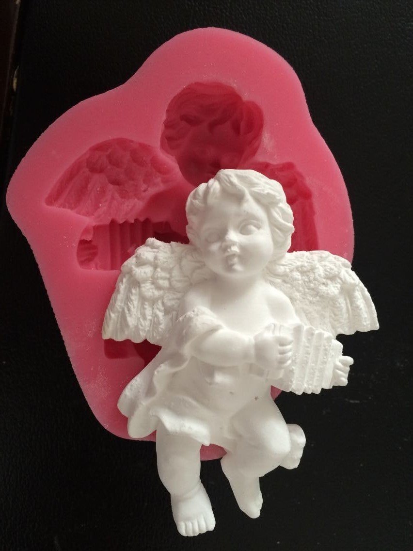 Angel with Electronic Organ Silicone Clay Mould - Design 1