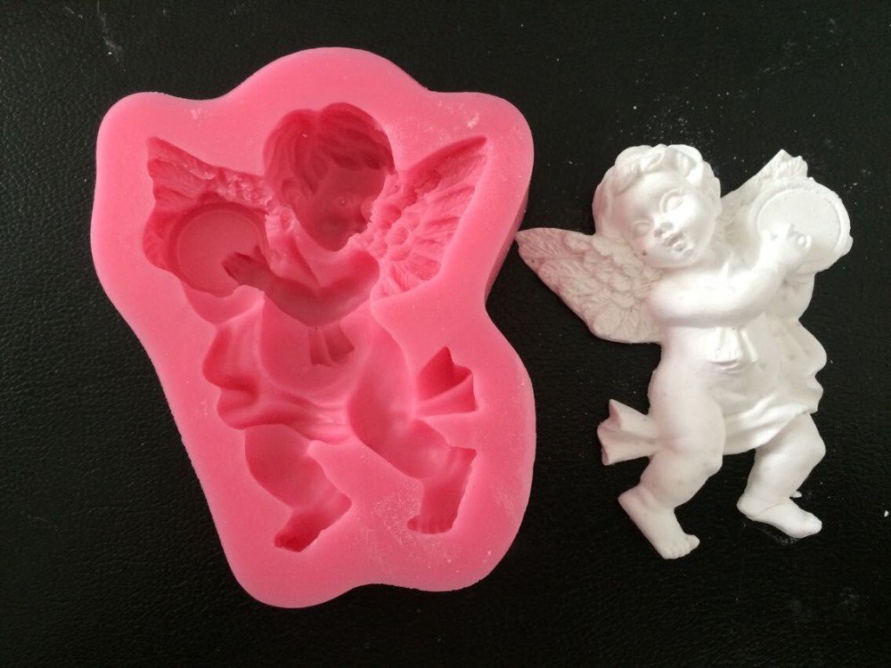 Angel with Electronic Organ Silicone Clay Mould - Design 2