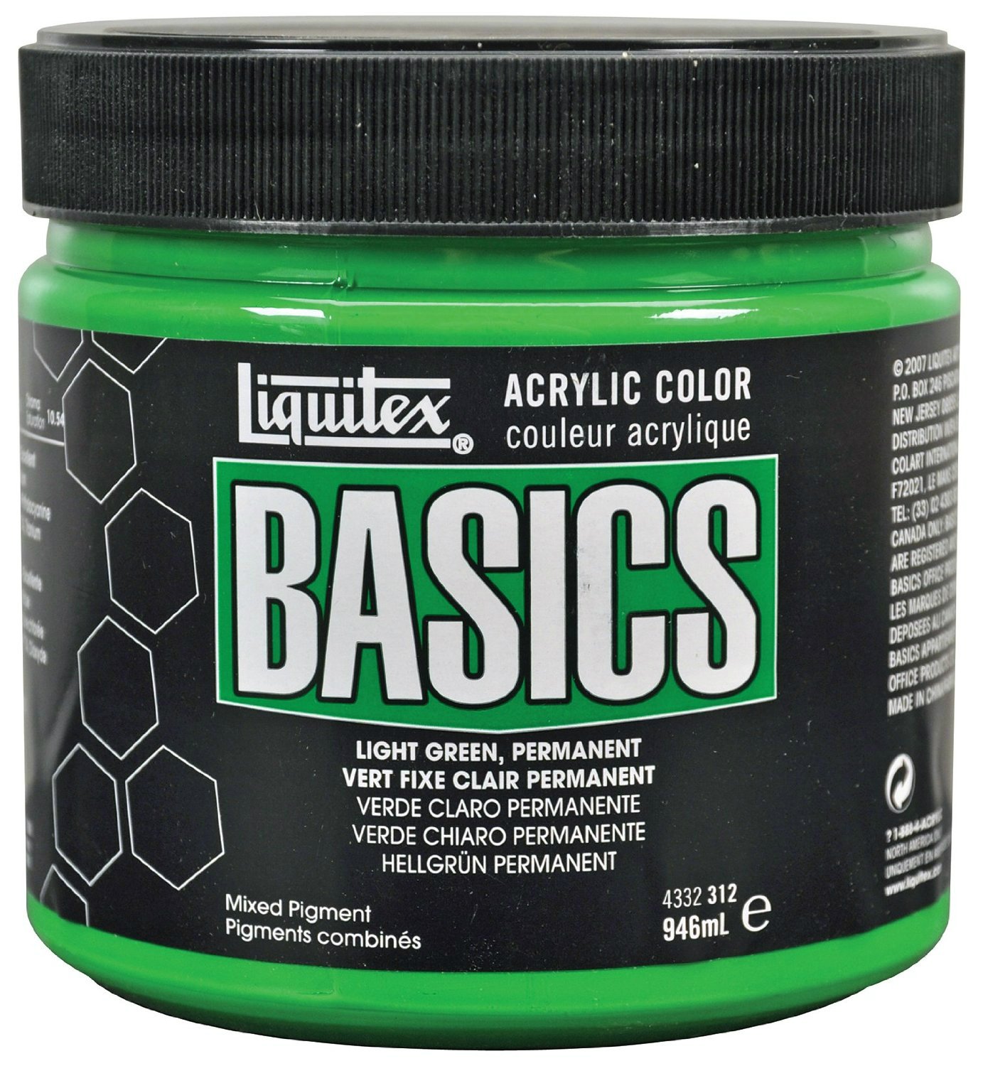 Liquitex Basics Acrylic Paint - Light Green Permanent (946ML)
