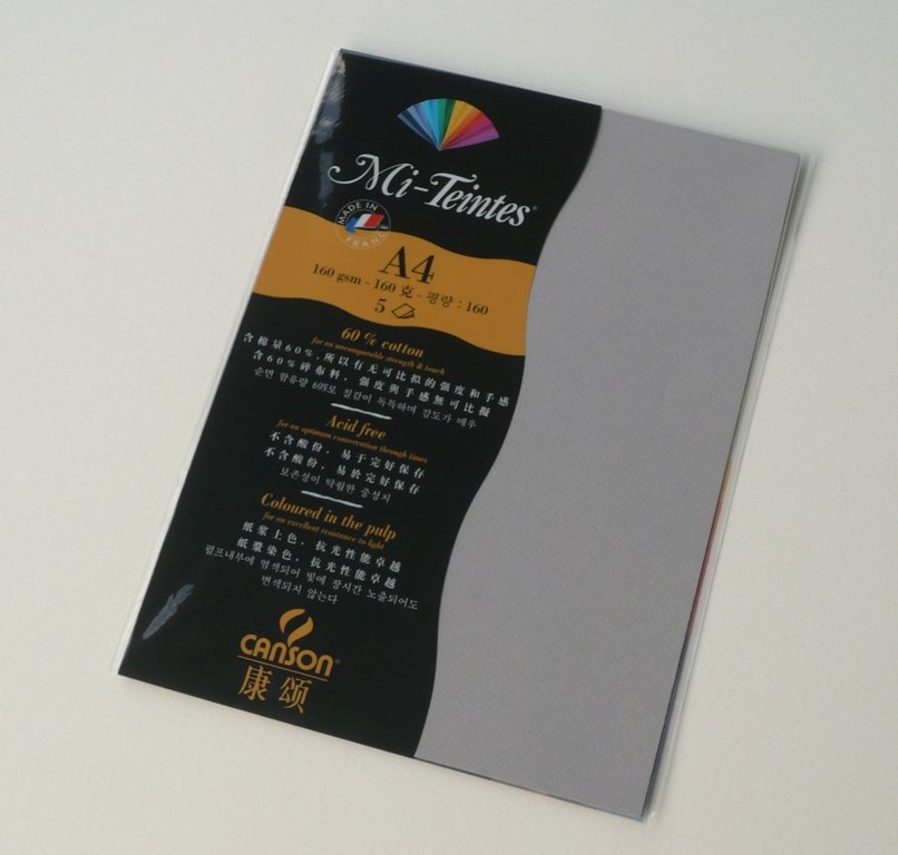 Canson Mi-Teintes A4 colour sheets 160gsm - Flannel Grey 122