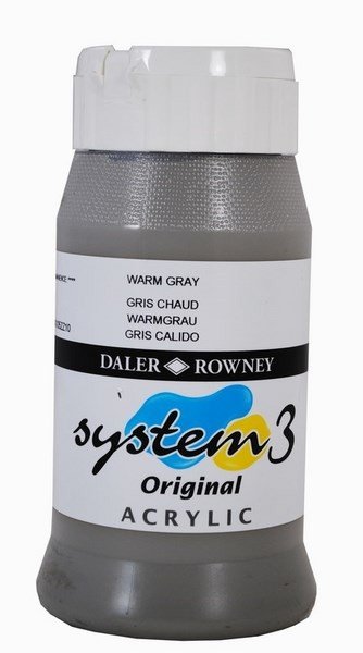 Daler Rowney System 3 Original Acrylic 500ML - Warm Grey