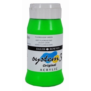 Daler Rowney System 3 Original Acrylic 500ML - Fluoroscent Green