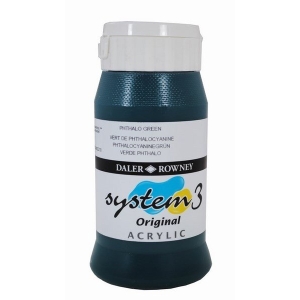 Daler Rowney System 3 Original Acrylic 500ML - Phthalo Green