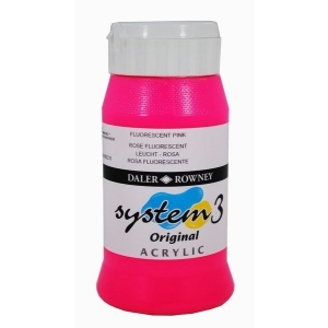 Daler Rowney System 3 Original Acrylic 500ML - Fluoroscent Pink
