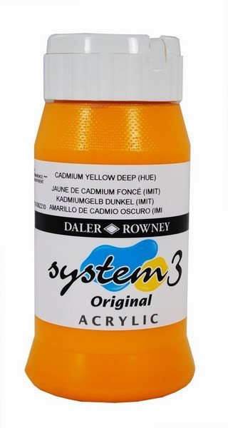 Daler Rowney System 3 Original Acrylic 500ML - Cadmium Yellow Deep Hue