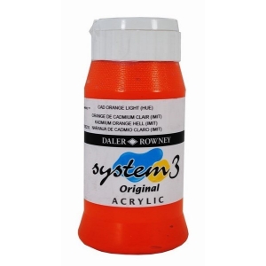 Daler Rowney System 3 Original Acrylic 500ML - Cadmium Orange Light Hue