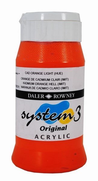 Daler Rowney System 3 Original Acrylic 500ML - Cadmium Orange Light Hue
