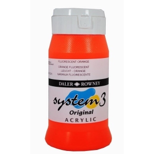 Daler Rowney System 3 Original Acrylic 500ML - Fluorescent Orange