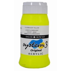 Daler Rowney System 3 Original Acrylic 500ML - Fluoroscent Yellow