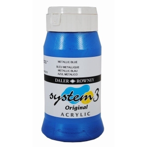 Daler Rowney System 3 Original Acrylic 500ML - Metallic Blue