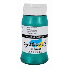 Daler Rowney System 3 Original Acrylic 500ML - Metallic Green
