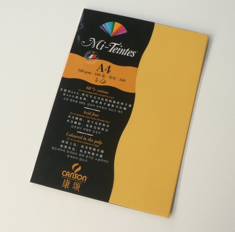 Canson Mi-Teintes A4 colour sheets 160gsm - Canary 400