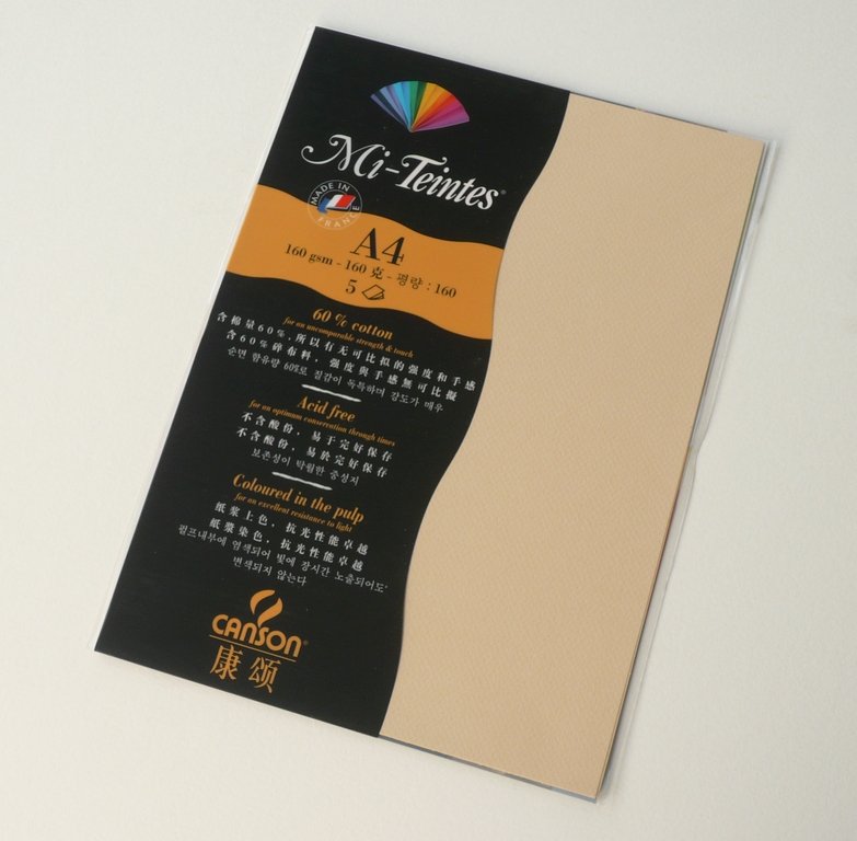 Canson Mi-Teintes A4 colour sheets 160gsm - Champagne 470