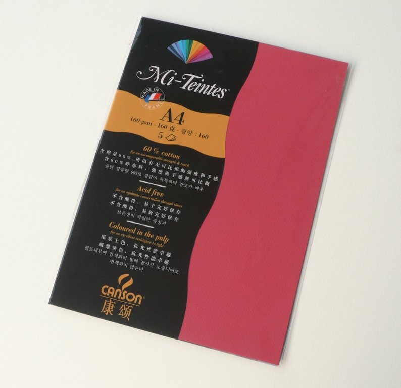 Canson Mi-Teintes A4 colour sheets 160gsm - Red 505