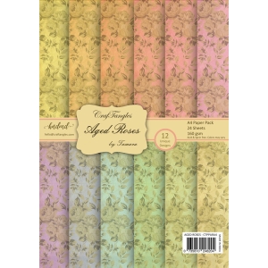 CrafTangles Scrapbook Paper Pack - Aged Roses (A4)