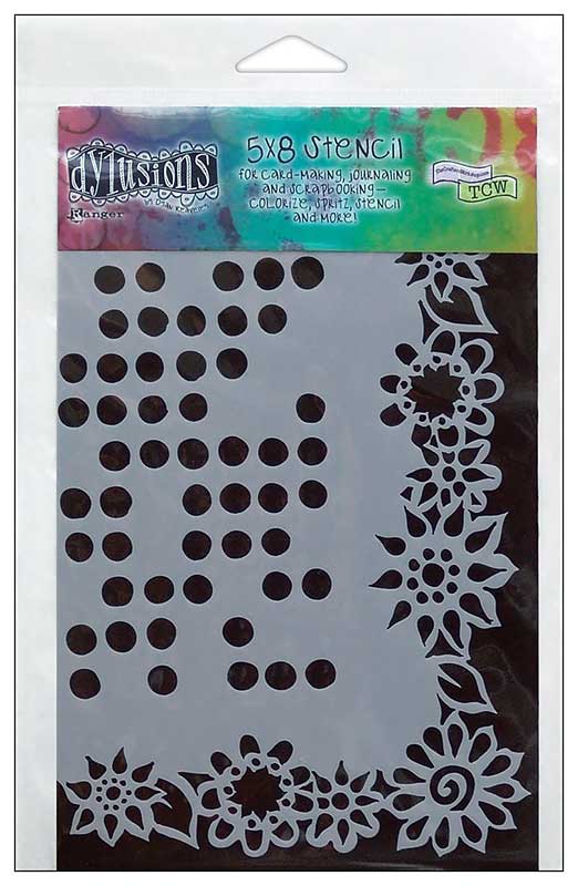 Dylusions 5 X 8 Stencil - Dot Flowers