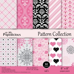 Papericious - Pattern Collection - Vol 1 (8 by 8 patterned paper)