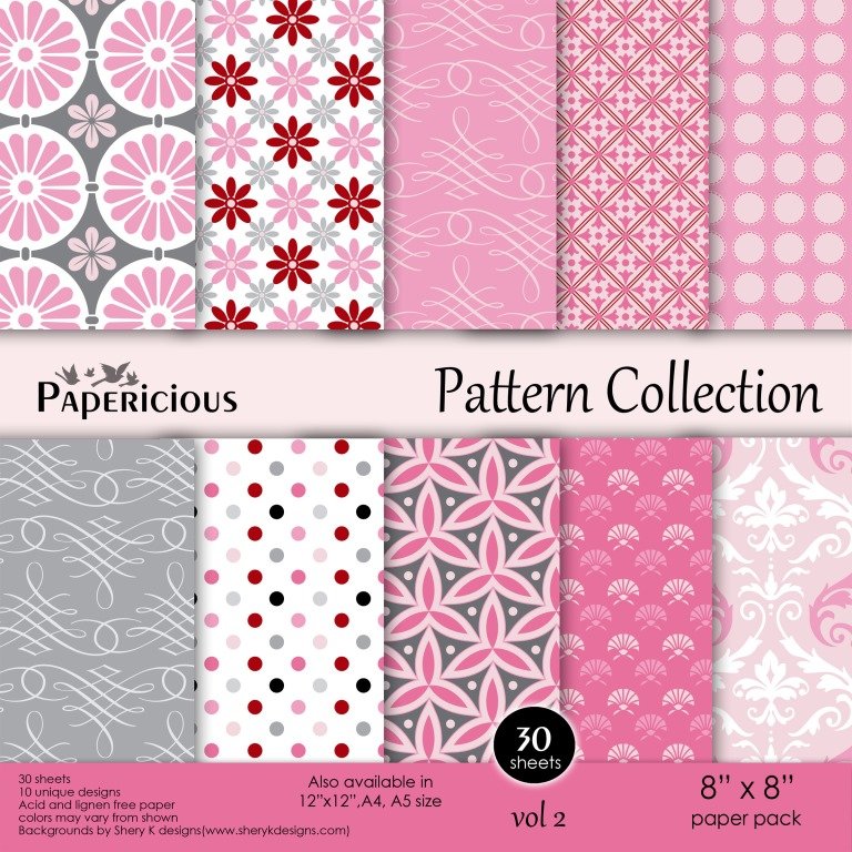 Papericious - Pattern Collection - Vol 2 (8 by 8 patterned paper)