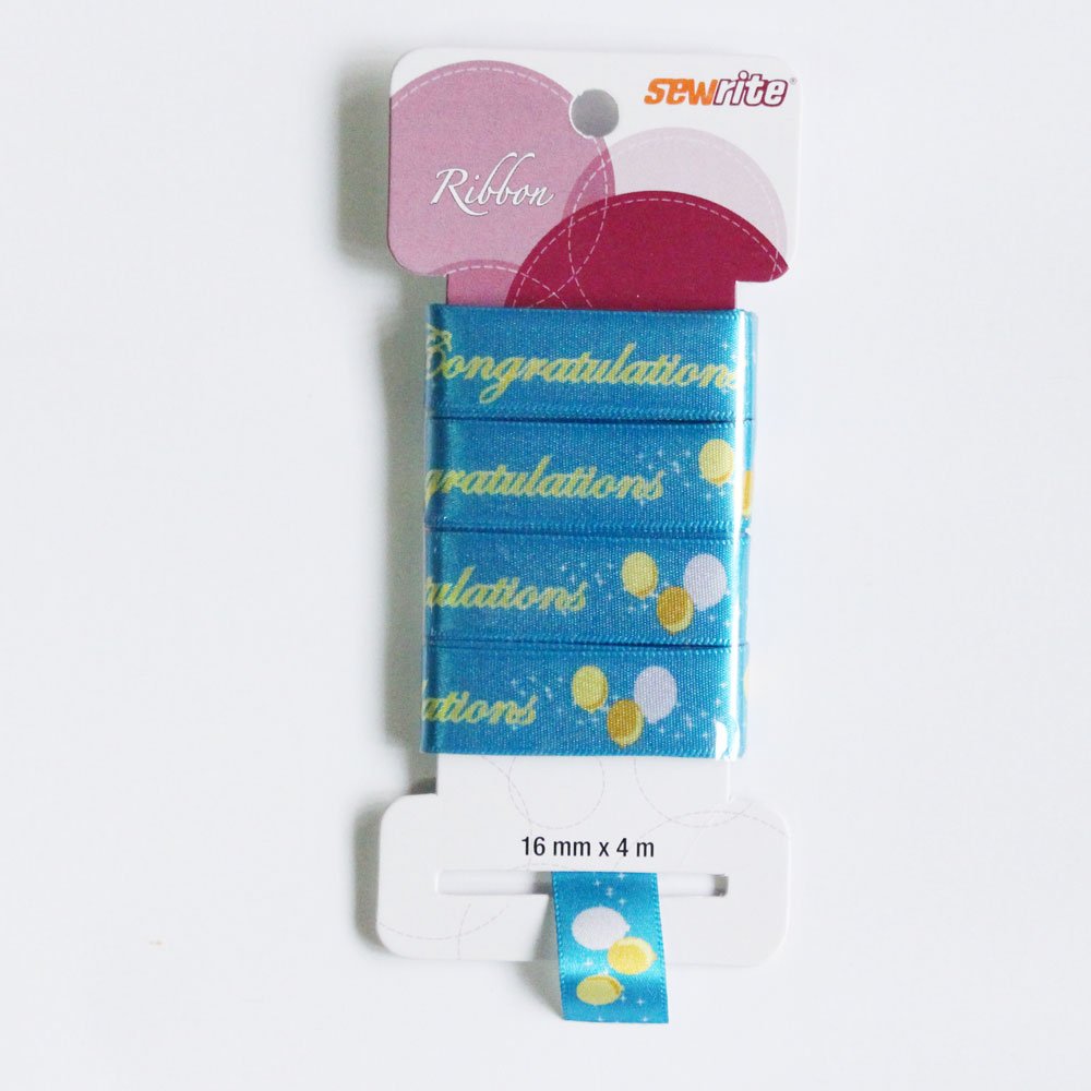 Sewrite Ribbon - Congratulations (Blue)