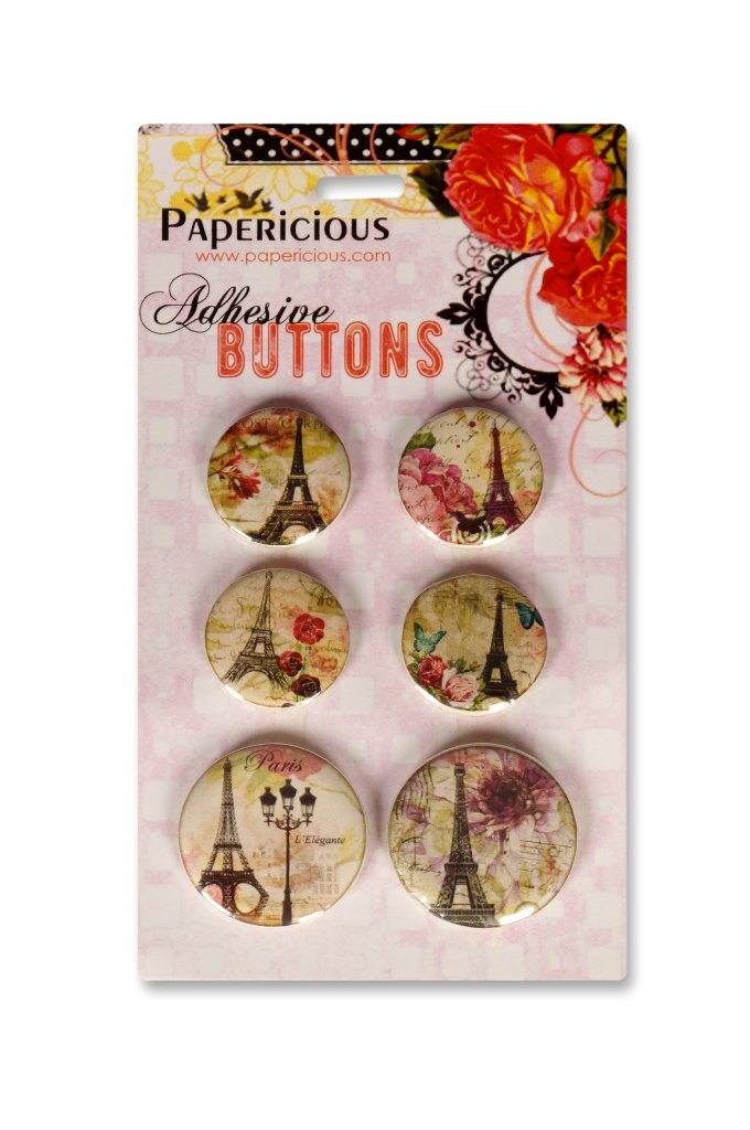 Papericious Adhesive Buttons - Paris