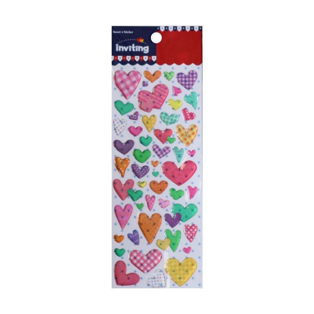 Inviting Epoxy Stickers - Colored Hearts