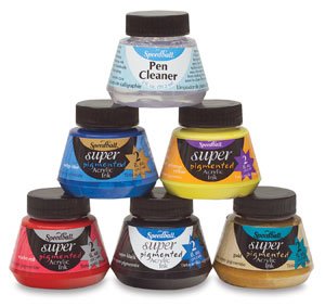 Speedball Super Pigmented Acrylic Drawing Inks - Set of 6 pc (59ml each)