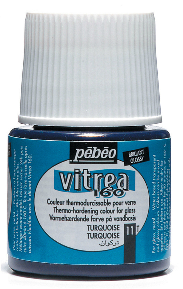 Pebeo Vitrea 160 Glossy Glass Paint 45ml Bottle - Turquoise