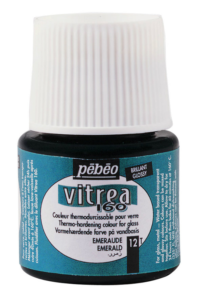 Pebeo Vitrea 160 Glossy Glass Paint 45ml Bottle - Emerald