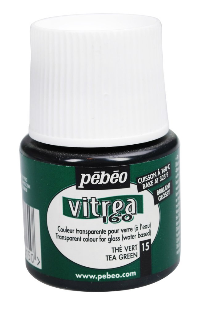 Pebeo Vitrea 160 Glossy Glass Paint 45ml Bottle - Tea Green