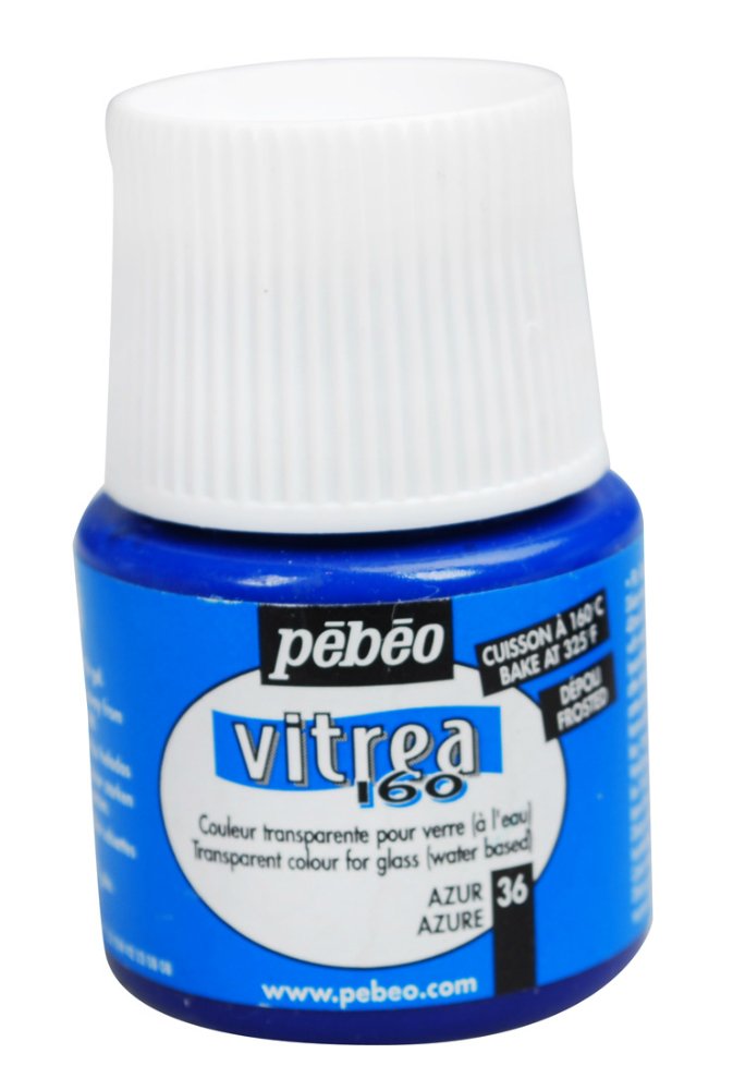 Pebeo Vitrea 160 Frosted Glass Paint 45ml Bottle - Azure