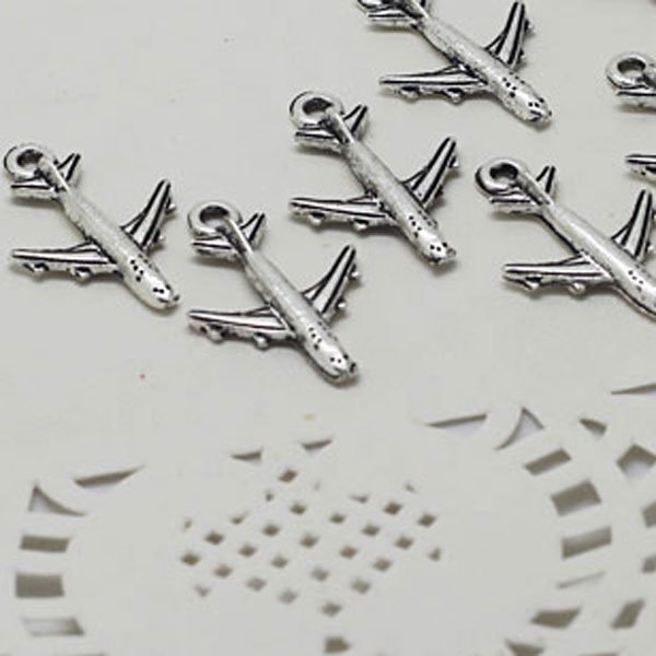 Plane Metal Charms (Set of 10 pcs)