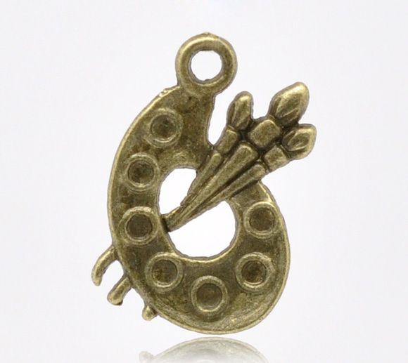 Paint Palette Metal Charms (Set of 10 pcs)