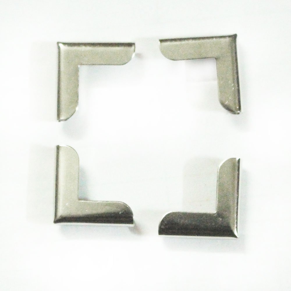 Metal Scrapbook Album Corners/Protectors - Plain - Silver (Set of 4 pcs)