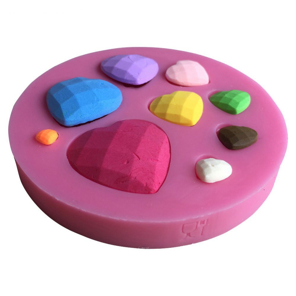Heart shaped gemstones Silicone Clay Mould
