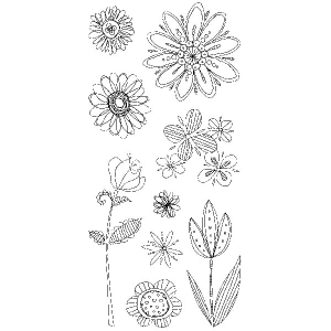 Inkadinkado Doodle Flowers Clear Stamp