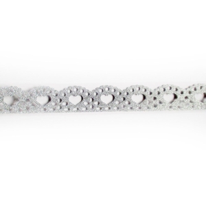Decorative Glitter Tape - Heart (Silver)