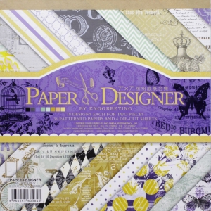 7x7 EnoGreeting Scrapbook paper pack - Retro - Blue (Set of 36 sheets and 4 die cuts)