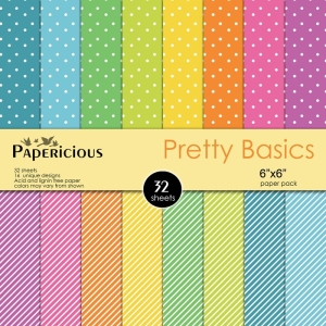 Papericious Designer Collection - Pretty Basics (6 by 6 patterned paper)