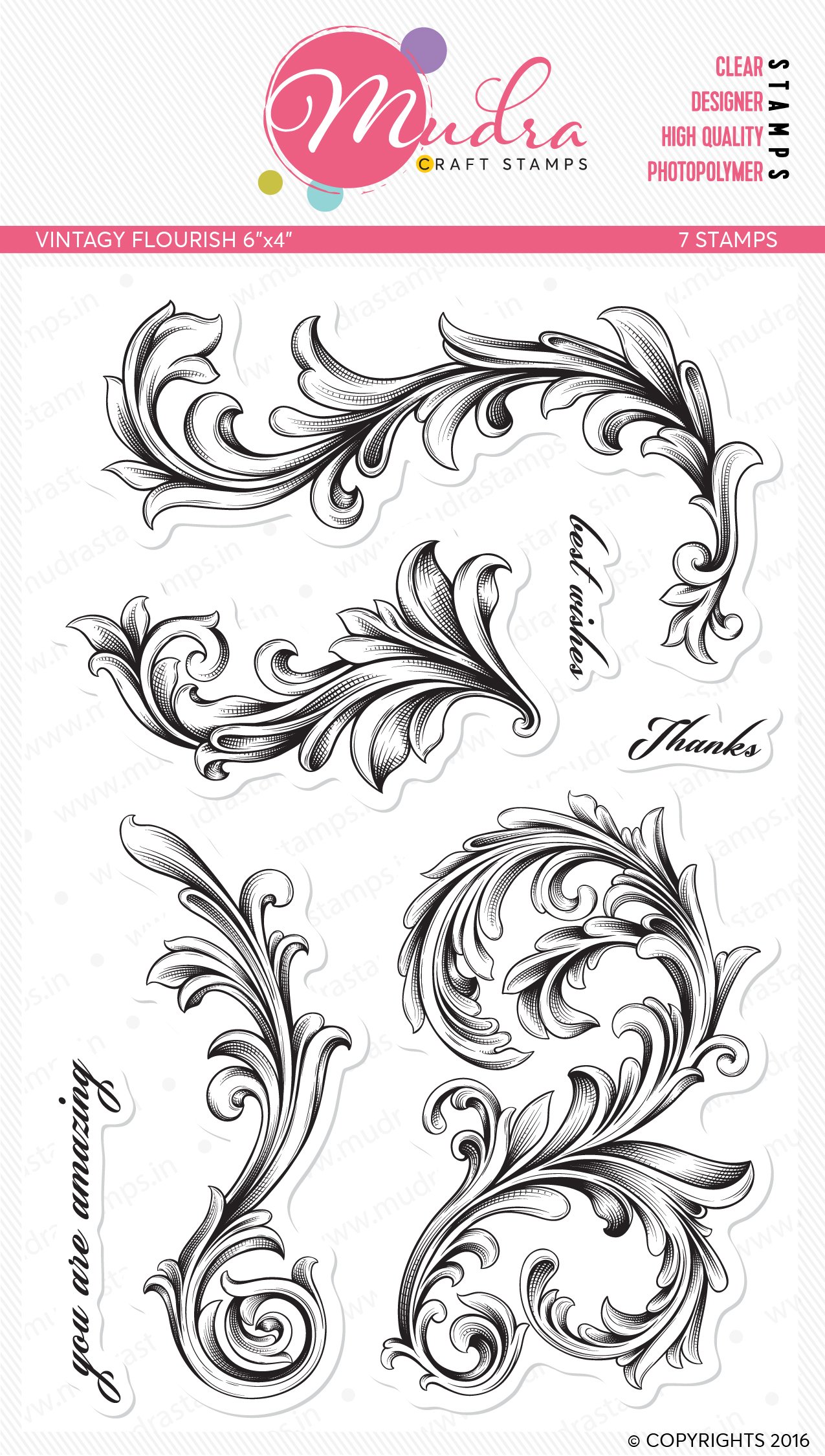Mudra Craft Stamps - Vintagy Flourish