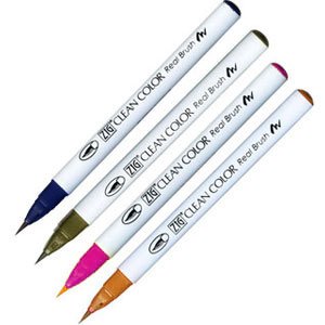 Kuretake Zig Clean color real brush pen marker - Set of 4 (4VD)