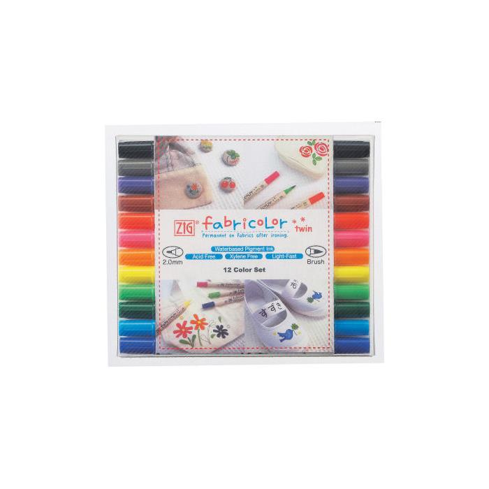 ZIG Fabricolour Twin 12 piece set