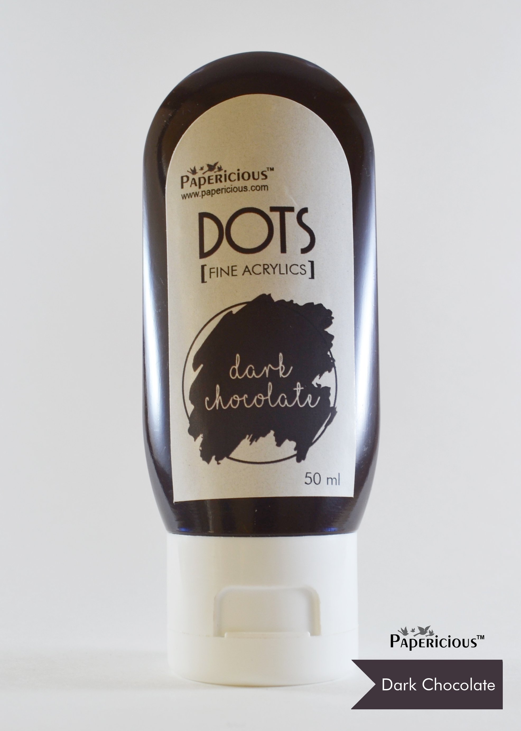 Papericious Fine Acrylic Colour (Dots) (50 ml) - Dark Choclate