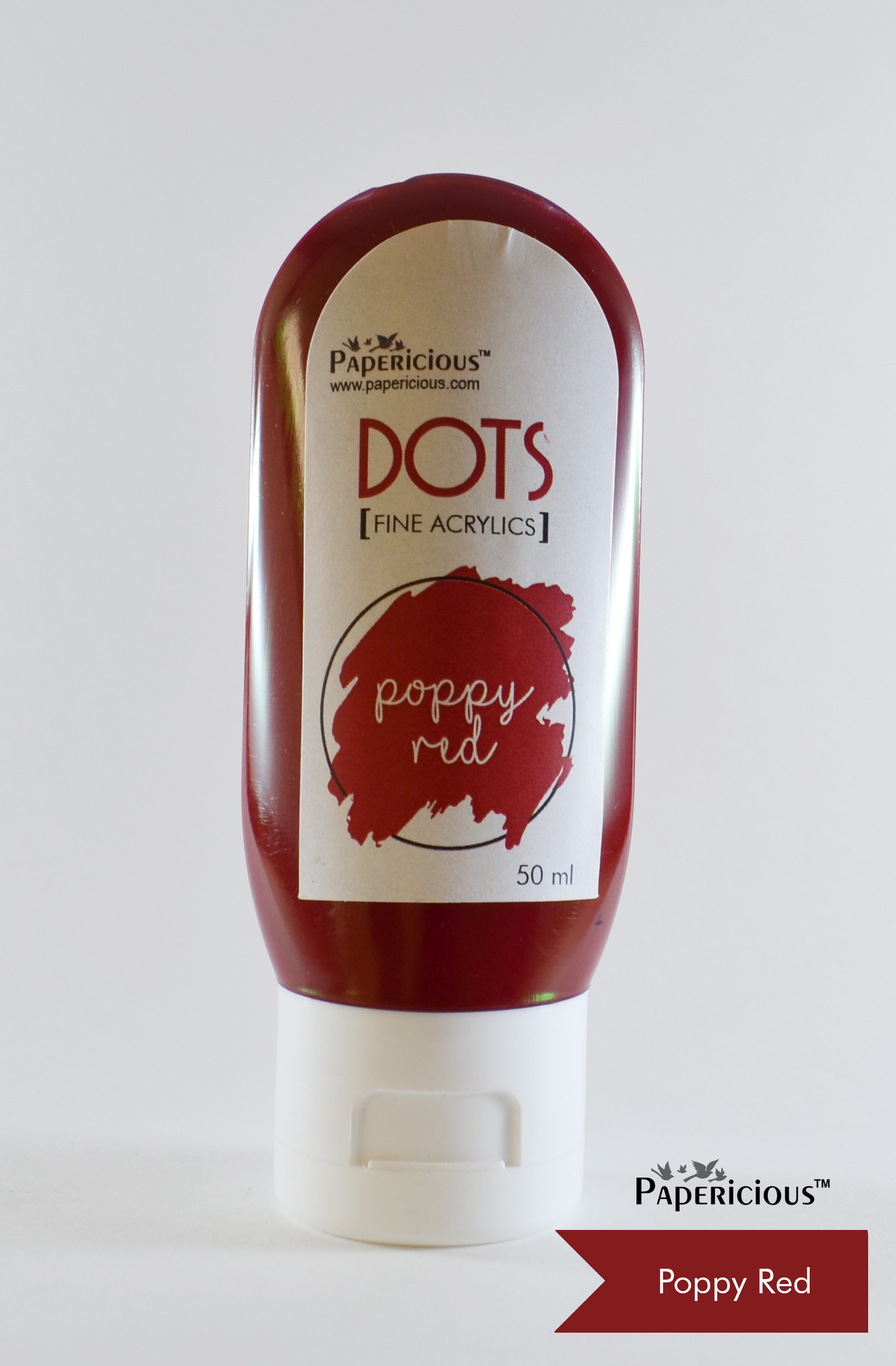 Papericious Fine Acrylic Colour (Dots) (50 ml) - Poppy Red