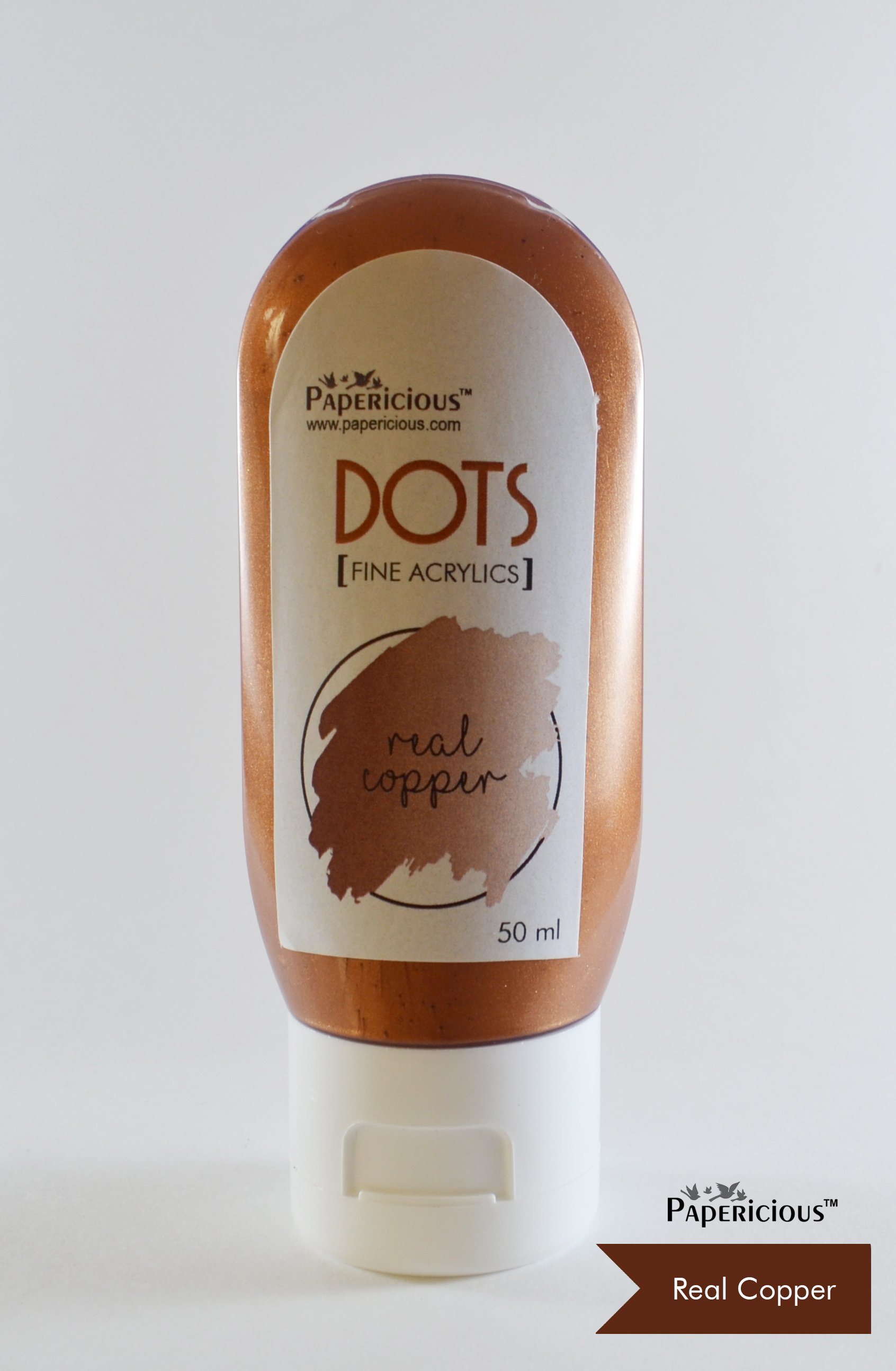 Papericious Fine Acrylic Colour (Dots) (50 ml) - Real Copper