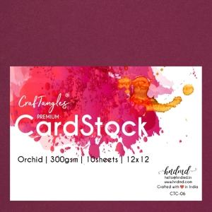 CrafTangles Premium cardstock 12" by 12" (300 gsm) (Set of 10 sheets) - Orchid