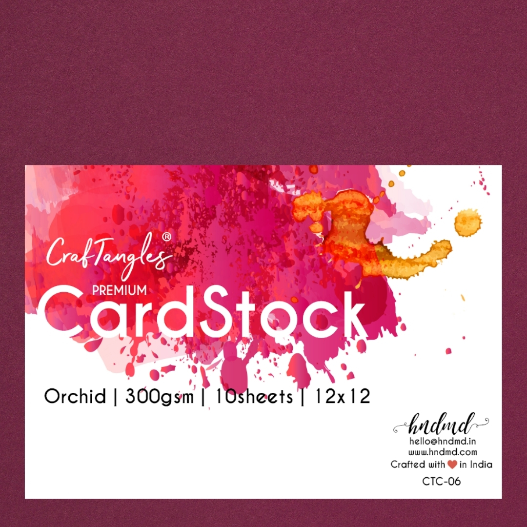 CrafTangles Premium cardstock 12" by 12" (300 gsm) (Set of 10 sheets) - Orchid