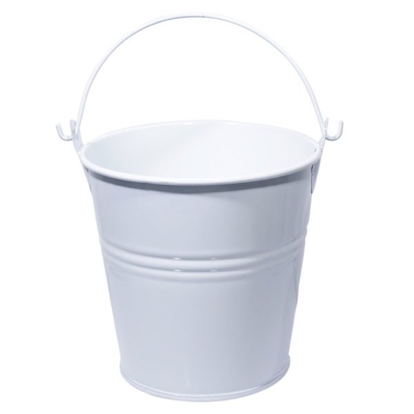 Mini Bucket with bail (3 by 2.2 inch) - White