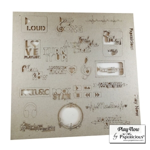 Papericious Themed Chipboard Elements - Play Now