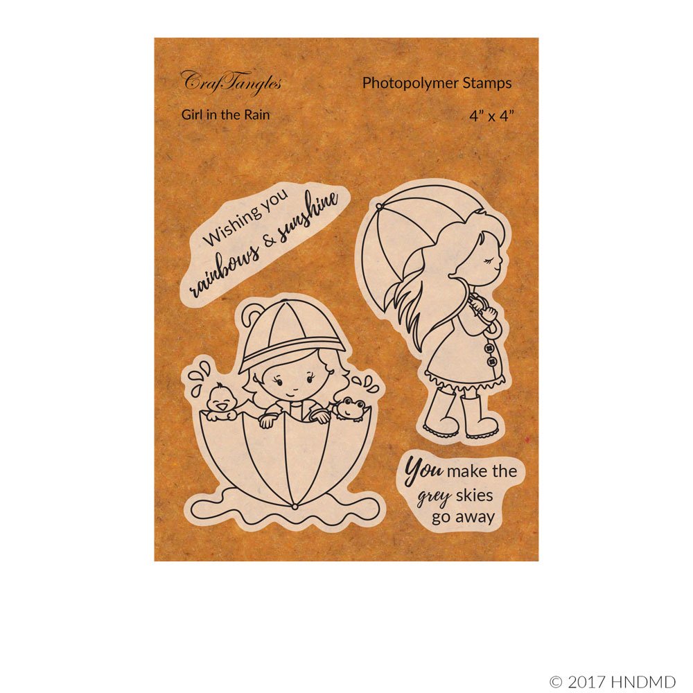 CrafTangles Photopolymer Stamps - Girl in the Rain