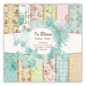 In Bloom Scrapbook Paper (Pack of 24 sheets) - 12 by 12 inch